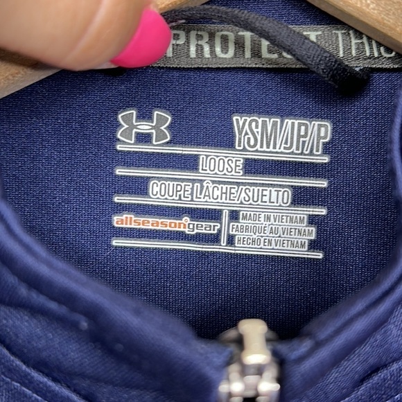 Under Armour UA Boys Youth Small Loose Fit Full Zip Football Club Soccer Jacket - Picture 5 of 7